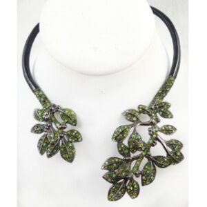 Kenneth J. Lane Green Leaves Necklace